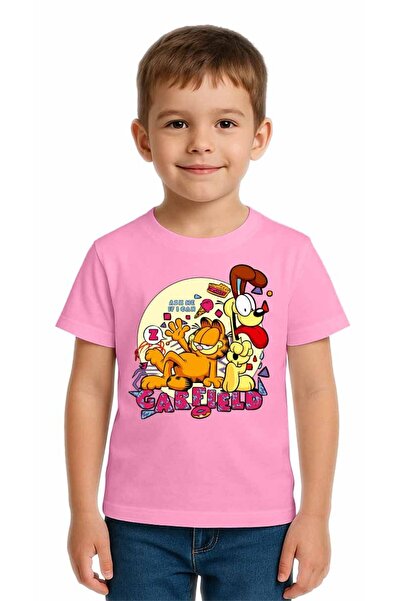 SEDİRLİ Unisex Garfield Printed Kids T-Shirt Cotton Count Combed Cotton Fabric