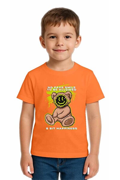 SEDİRLİ Unisex Teddy Bear Printed Kids T-Shirt Cotton Count Combed Cotton Fabric