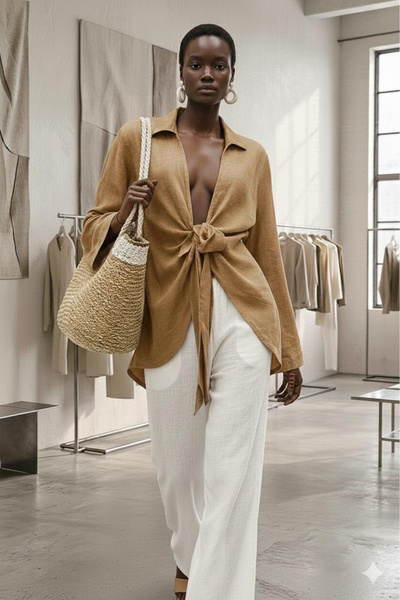 H&E LUXURY DESIGN Women's Bohemian Kimone Shirt