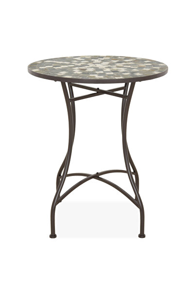 Maison Mex Round garden/terrace table SIENNA H.71 D.60 brown/multicolor