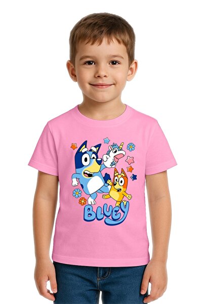 SEDİRLİ تي شيرت للأطفال من الجنسين من Bluey مطبوع مصنوع من قماش قطني ممشط قطن...