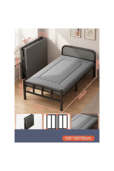 KEKE Portable Foldaway household Simple Bed companion with Lambwool Matress