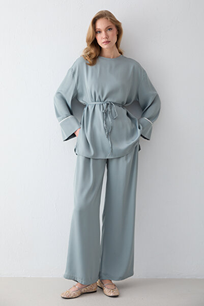 Melike Tatar Satin Piped Set 32-3803