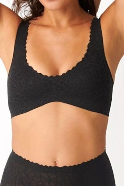 SLOGGI Zero Feel Lace 2.0 Bralette with Removable Padding, Black, L