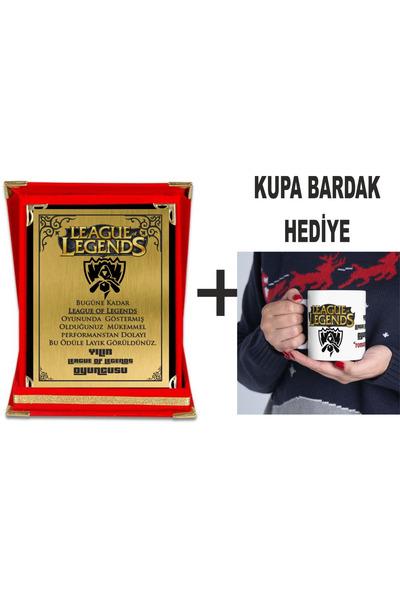 sıradışıhediyem yılın League of Legends oyuncusu plaketi kupa bardak hediye h...
