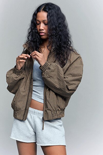 Bershka Kareli baskılı ceket