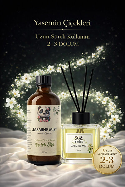 Rosie Yasemin Çiçekleri Çubuklu Oda Kokusu 250 ml Refil ve 100 ml Difüzör Şişe