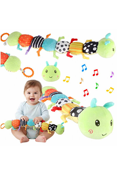 Ikonka Jucarie senzoriala din plus pentru copii caterpillar, cap muzical, ele...