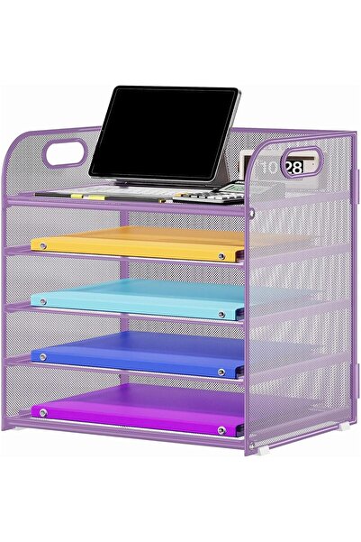 Arabest 5 Tier Mesh Desk File Organizer,with Handle,for Classroom, School, Of...