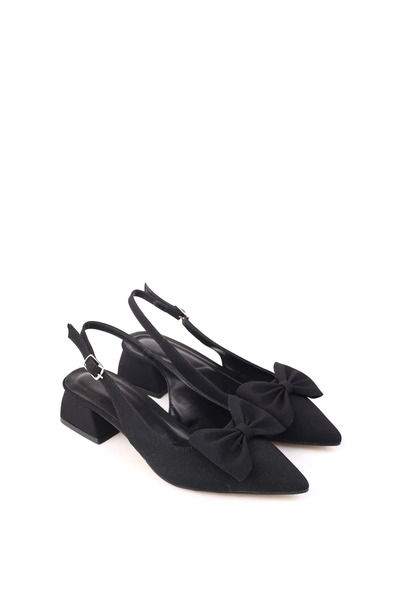 Walkenzo Mr150 Women's Bow Tie 4.5 cm Heeled Shoes