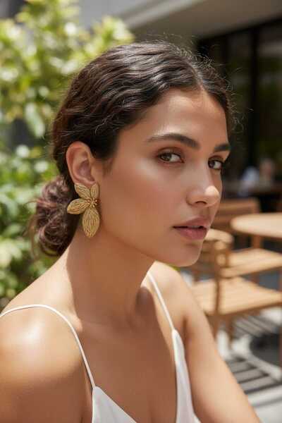 Aware Time أقراط زهرة القش الملونة