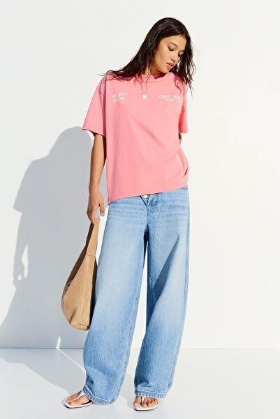 Bershka Yıkanmış görünümlü kısa kollu tişört