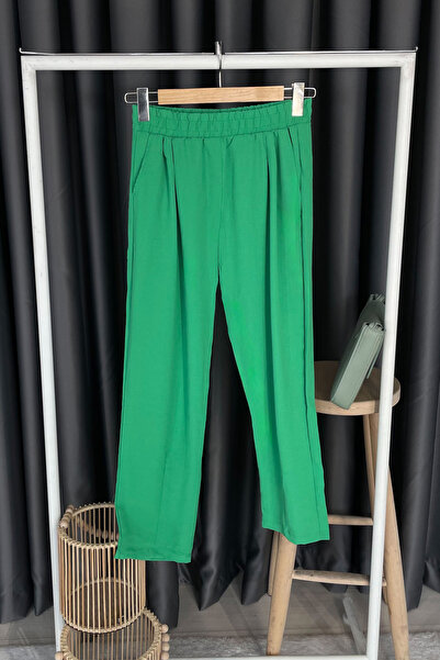 Mzr Collection Elastic Waist Carrot Pants - Green Green