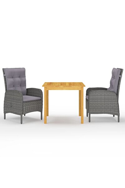 Concept Σετ τραπεζιού κήπου 3 τεμαχίων, γκρι