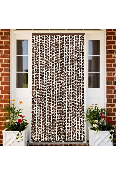 Concept Perdea pentru insecte, maro și alb, 90 x 220 cm, chenille