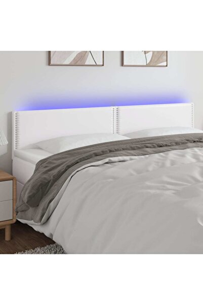 Concept Κεφαλάρι LED, λευκό, 200x5x78/88 cm, οικολογικό Δερμάτινο