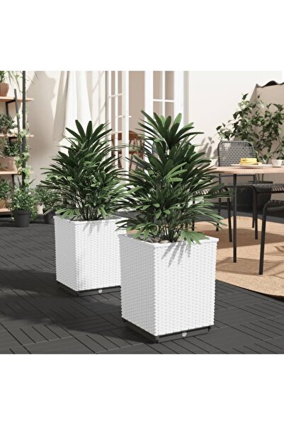 Concept Γλάστρες, 2 τεμ., λευκές, 30x30x37 cm, πολυπροπυλένιο