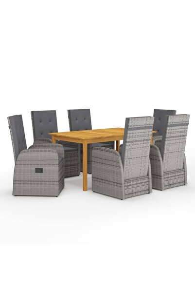 Concept Σετ τραπεζιού κήπου, 7 τεμάχια, γκρι