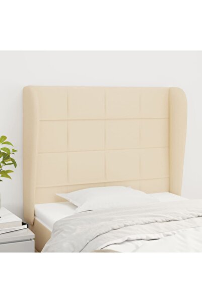 Concept Κεφαλάρι κρεβατιού με φτερά, κρεμ, 83x23x118/128 cm, ύφασμα