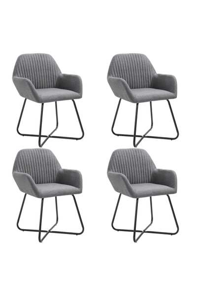 Concept Καρέκλες κουζίνας, 4 τεμ., σκούρο γκρι, ύφασμα