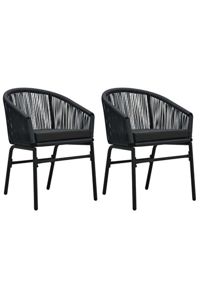 Concept Scaune de grădină, 2 buc., negru, ratan PVC