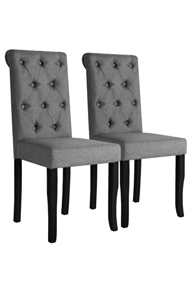 Concept Καρέκλες κουζίνας, 2 τεμ., σκούρο γκρι, ύφασμα