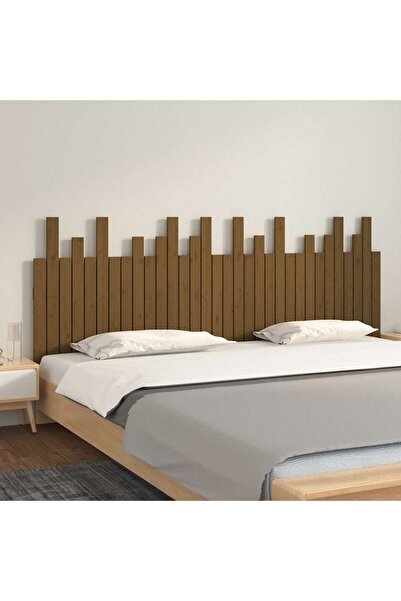 Concept Tăblie de pat pentru perete, maro miere, 204x3x80 cm, lemn pin