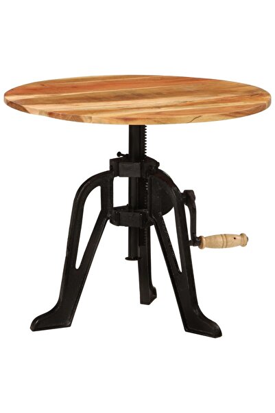 Concept Βοηθητικό τραπέζι, 60x(42-62) cm, μασίφ ξύλο ακακίας και χυτοσίδηρος