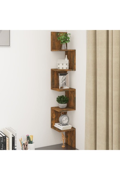 Concept Raft perete de colț stejar afumat 20x20x127,5 cm lemn compozit