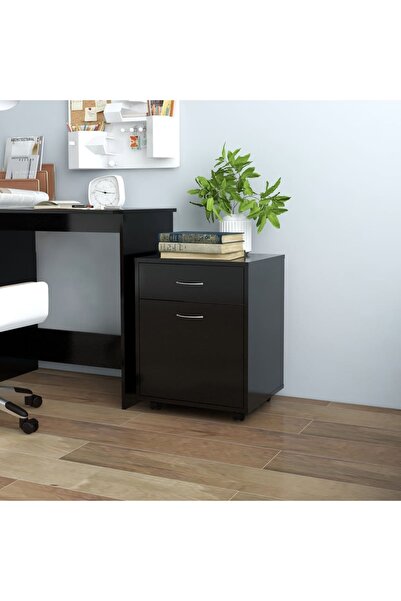 Concept Wardrobe with wheels, black, 45x38x54 cm, chipboard