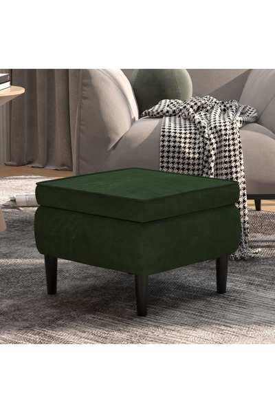 Concept Scaun cu picioare din lemn, verde închis, catifea