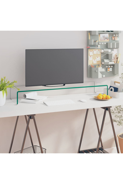 Concept Stand TV/Suport monitor, sticlă transparentă, 100x30x13 cm