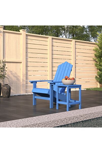 Concept Καρέκλα κήπου Adirondack με τραπέζι, μπλε σκούρο, HDPE