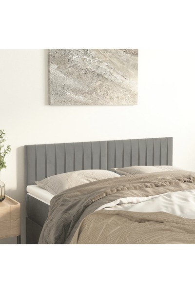 Concept Tăblii de pat, 2 buc., gri deschis, 72x5x78/88 cm, catifea