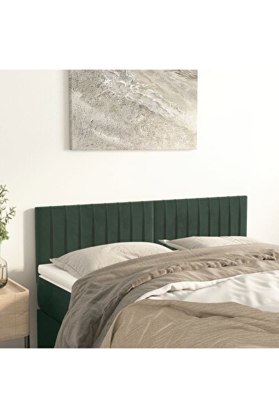 Concept Tăblii de pat, 2 buc., verde închis, 72x5x78/88 cm, catifea