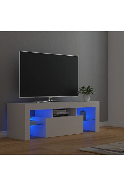 Concept Comodă TV cu lumini LED, alb, 120x35x40 cm