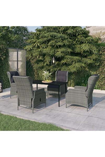 Concept Σετ επίπλων κήπου 5 τεμαχίων, ανοιχτό γκρι