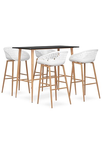 Concept Σετ επίπλων μπαρ, 5 τεμάχια, μαύρο και άσπρο