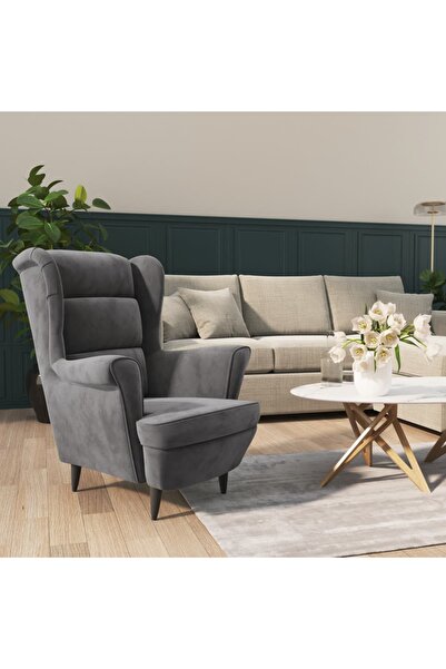 Concept Πολυθρόνα, ανοιχτό γκρι, Βελούδο