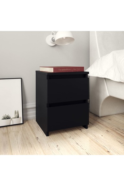 Concept Noptiere, 2 buc., negru, 30 x 30 x 40 cm, PAL