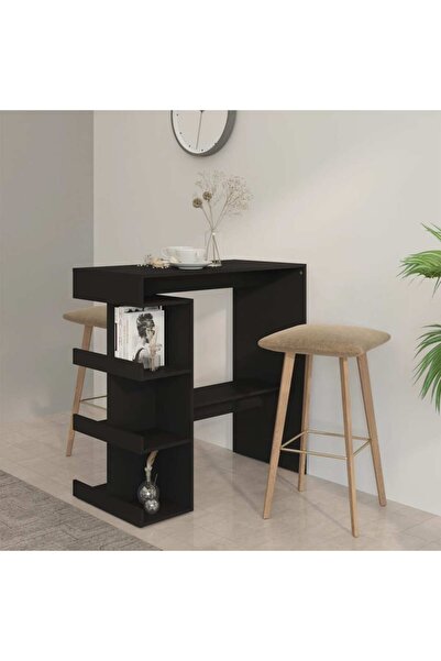 Concept Τραπέζι μπαρ με ράφι αποθήκευσης, μαύρο, 100x50x101,5 cm, μοριοσανίδα