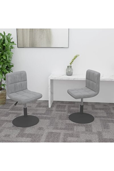 Concept Scaune de bucătărie pivotante, 2 buc., gri deschis, catifea