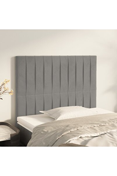 Concept Κομοδίνα, 2 τεμ., ανοιχτό γκρι, 80x5x78/88 cm, Βελούδο