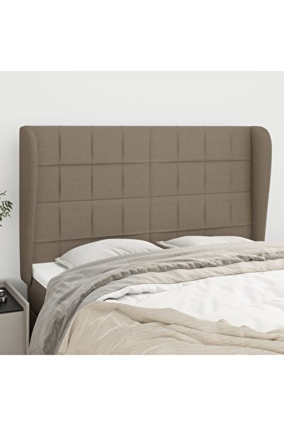 Concept Tăblie de pat cu aripioare gri taupe 147x23x118/128 cm textil