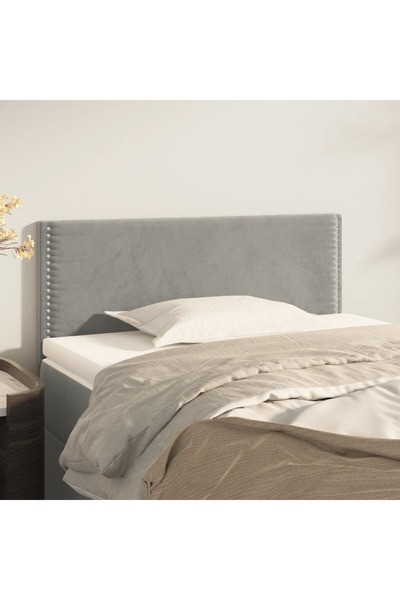 Concept Tăblie de pat, gri deschis, 100x5x78/88 cm, catifea