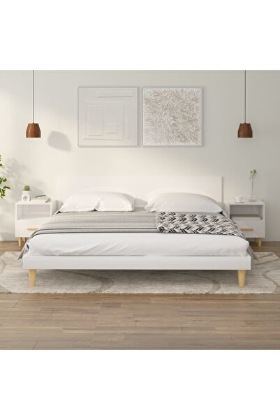 Concept Noptiere, 2 buc., alb extralucios, 40x35x47 cm