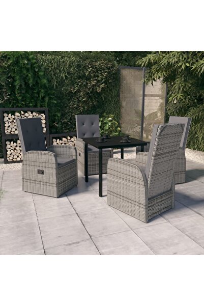 Concept Σετ επίπλων κήπου 5 τεμαχίων με μαξιλάρια, γκρι
