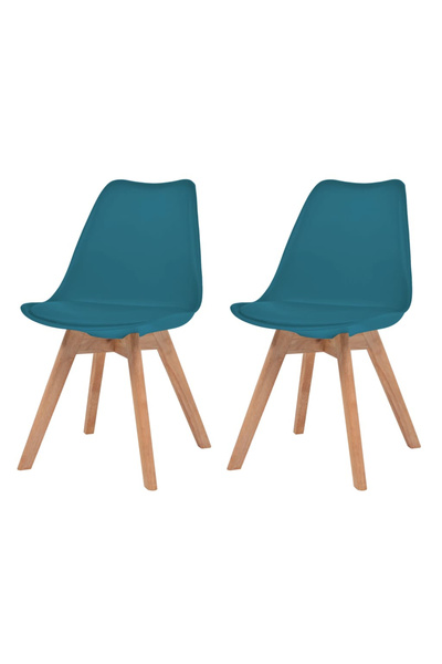 Concept Καρέκλες κουζίνας, 2 τεμ., τιρκουάζ, οικολογικό Δερμάτινο