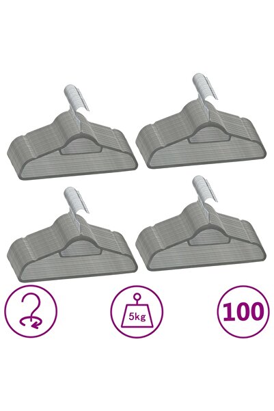 Concept Set de umerașe anti-alunecare, 100 buc., gri, catifea