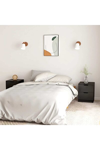 Concept Κομοδίνα, 2 τεμ., μαύρα, 40x40x50 cm, μοριοσανίδα